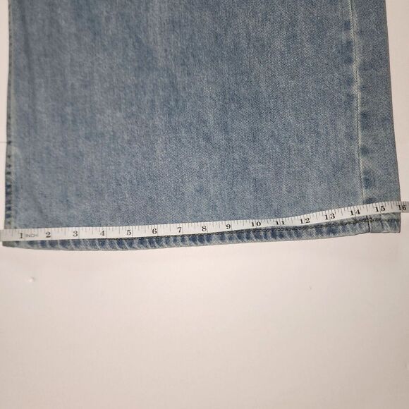 Women's Extra Wide Leg High Rise Front Pleated Jeans - Picture 11 of 12